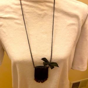 Long black chainmail pouch design , does not open